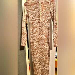 MESHKI long sleeve midi dress